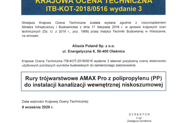 Krajowa Ocena Techniczna - AMAXPRO